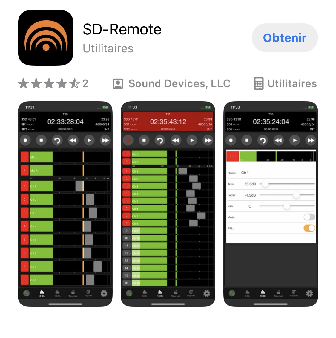 Application SD Remote disponible dans Apple store