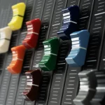 VDB FINGER CONTROL SURFACE detail FCS colored fader knobs