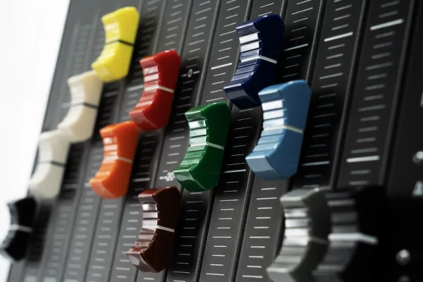 VDB FINGER CONTROL SURFACE detail FCS colored fader knobs
