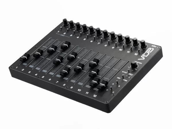 VDB FINGER CONTROL SURFACE 12 Slim Black fader knob top angled view