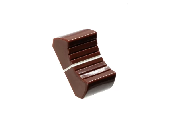 VDB AUDIO FCS FADER KNOB, LARGE VERSION, BROWN angled view