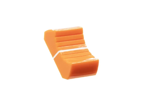 VDB AUDIO FCS FADER KNOB, LARGE VERSION, ORANGE angled view