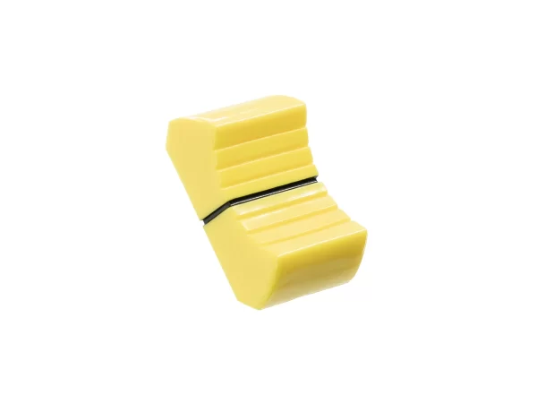 VDB AUDIO FCS FADER KNOB, LARGE VERSION, YELLOW angled view