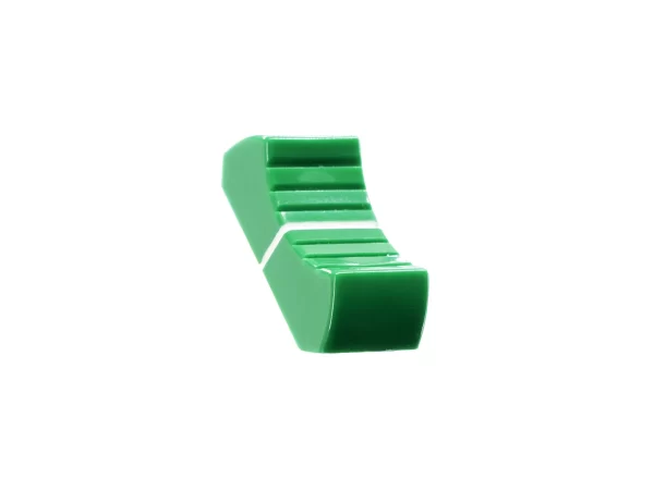 VDB AUDIO FCS FADER KNOB, THIN VERSION, GREEN angled view