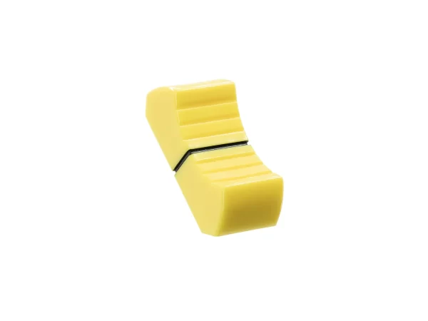 VDB AUDIO FCS FADER KNOB, THIN VERSION, YELLOW angled view
