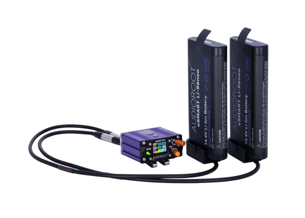 AUDIOROOT ESMART-DUO Front View With 2 batteries